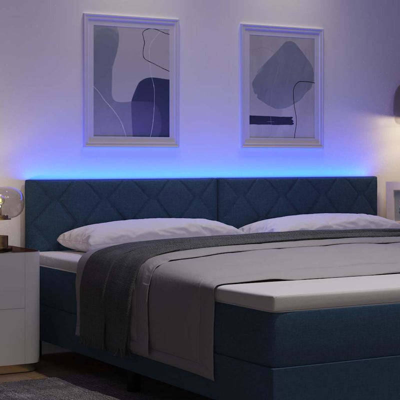 vidaXL Fejtámla LED -es lámpákkal fejtámlával Kék 200 cm szövet