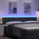 vidaXL LED ágytámla Sötétszürke 200 cm Bársony