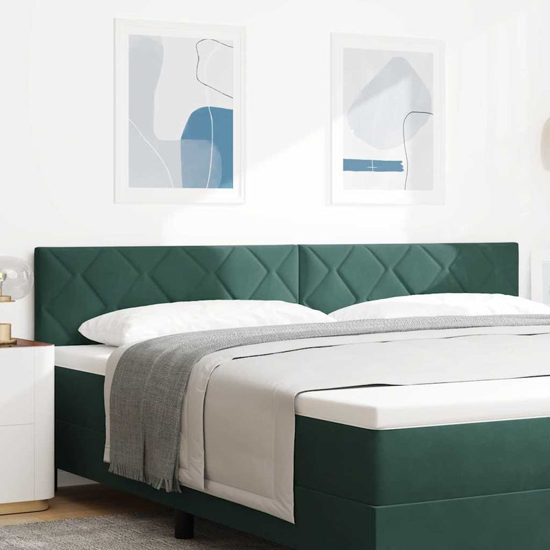 vidaXL LED Fejtámla LED -es lámpákkal Sötétzöld 200 cm Bársony