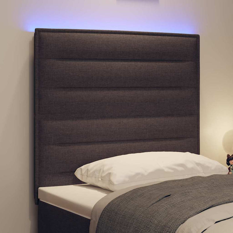 vidaXL LED ágytámla LED -es lámpákkal sötétbarna 100 cm szövet
