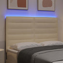 vidaXL LED ágytámla LED szalagokkal fejtámlával Krém 144 cm szövet