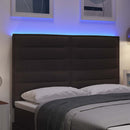 vidaXL LED ágytámla LED szalagokkal Sötét Barna 160 cm szövet