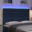 vidaXL LED ágytámla LED szalagokkal fejtámlával Kék 160 cm szövet