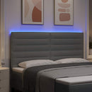 vidaXL LED ágytámla LED szalagokkal Világosszürke 180 cm szövet