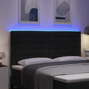 vidaXL LED ágytámla LED szalagokkal fejtámlával Fekete 180 cm szövet