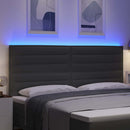 vidaXL LED ágytámla LED szalagokkal Sötétszürke 200 cm szövet
