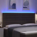 vidaXL LED ágytámla LED szalagokkal Sötét Barna 200 cm szövet