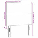 vidaXL LED ágytámla LED szalagokkal Krém 100 cm Bársonyos szövet