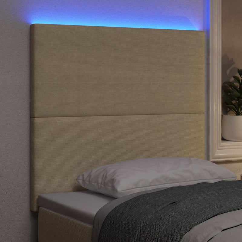 vidaXL LED ágytámla LED -es lámpákkal Szürke zöld 100 cm szövet
