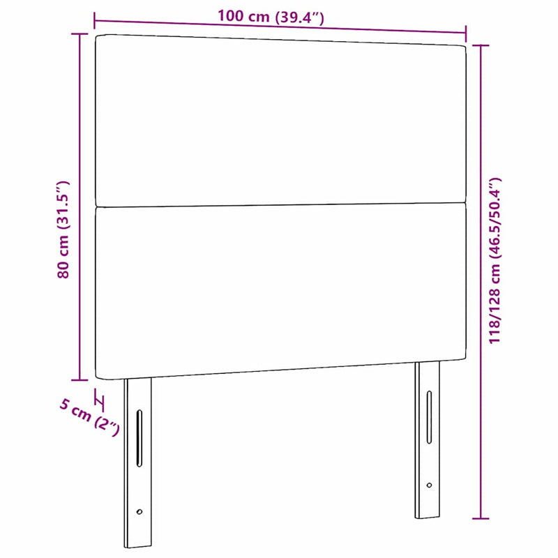 vidaXL LED ágytámla LED -es lámpákkal Szürke zöld 100 cm szövet