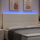 vidaXL LED ágytámla LED szalagokkal Krém 200 cm Bársonyos szövet
