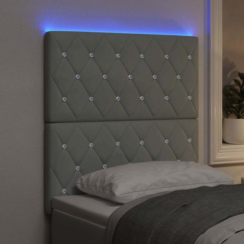 vidaXL LED Fejtámla LED -es lámpákkal Világosszürke 80 cm Bársony