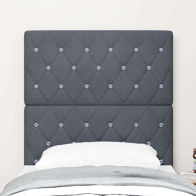 vidaXL LED Fejtámla LED -es lámpákkal Argyle Sötétszürke 80 cm Bársony