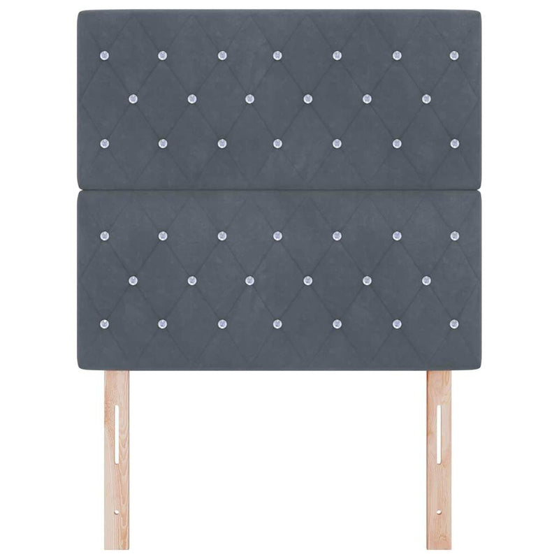 vidaXL LED Fejtámla LED -es lámpákkal Argyle Sötétszürke 90 cm Bársony