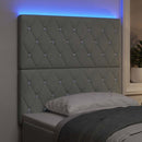 vidaXL LED ágytámla LED szalagokkal Világosszürke 100 cm Bársony