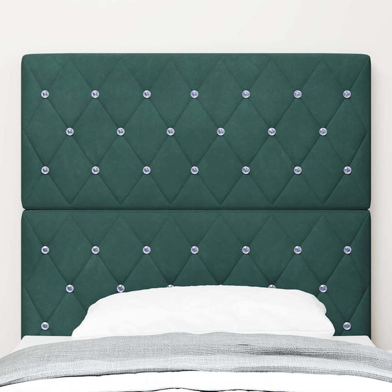 vidaXL LED Fejtámla LED -es lámpákkal Argyle Sötétzöld 100 cm Bársony