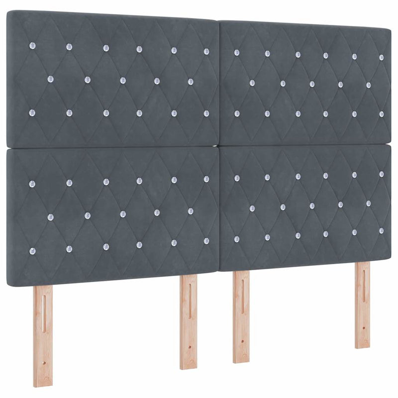 vidaXL LED Fejtámla LED -es lámpákkal Argyle Sötétszürke 80 cm Bársony
