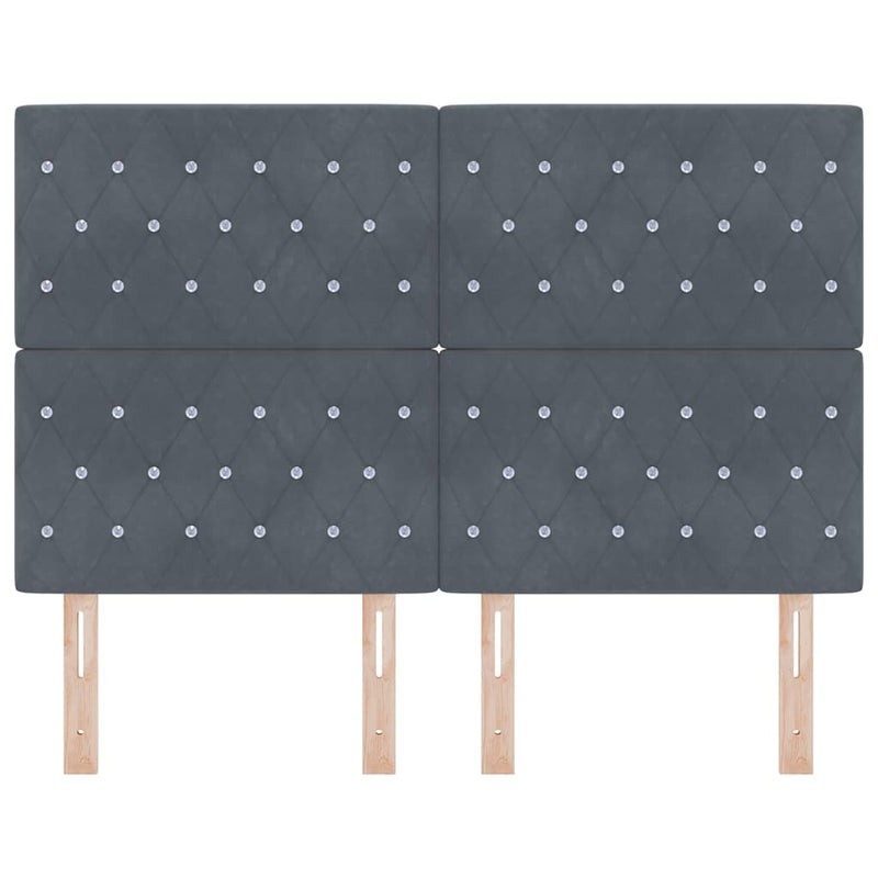 vidaXL LED Fejtámla LED -es lámpákkal Argyle Sötétszürke 80 cm Bársony