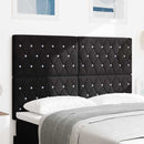 vidaXL LED ágytámla LED szalagokkal fejtámlával Fekete 144 cm Bársony
