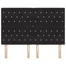 vidaXL LED ágytámla LED szalagokkal fejtámlával Fekete 144 cm Bársony