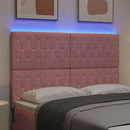 vidaXL LED ágytámla LED szalagokkal Rózsaszín 144 cm Bársony