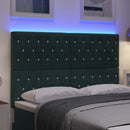 vidaXL LED ágytámla LED szalagokkal Sötétzöld 160 cm Bársony
