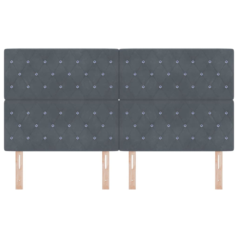 vidaXL LED Fejtámla LED -es lámpákkal Argyle Sötétszürke 90 cm Bársony
