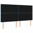 vidaXL LED ágytámla LED szalagokkal Sötét kék 180 cm Bársony