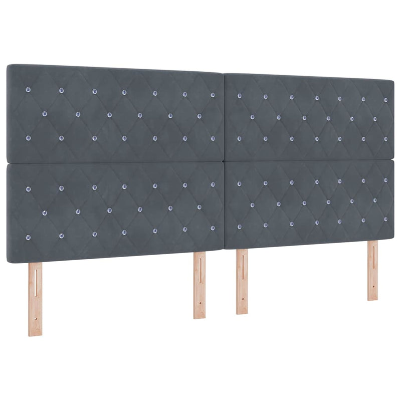 vidaXL LED Fejtámla LED -es lámpákkal Sötétszürke 100 cm Bársony
