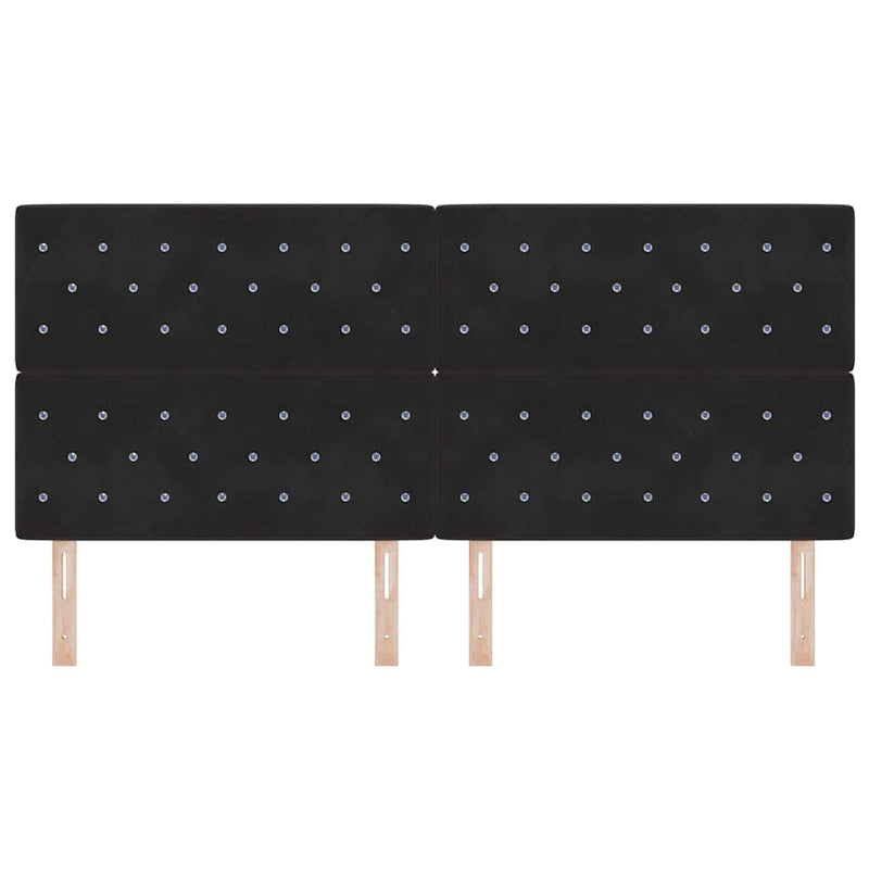 vidaXL LED Fejtámla LED -es lámpákkal Argyle Fekete 100 cm Bársony