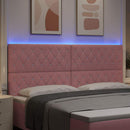vidaXL LED ágytámla LED szalagokkal Rózsaszín 200 cm Bársony