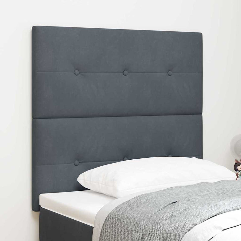 vidaXL Fejtámla LED -es lámpákkal fejtámlával Szürke 80 cm Bársony