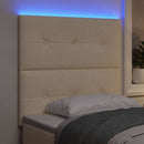 vidaXL LED ágytámla LED szalagokkal fejtámlával Krém 90 cm szövet