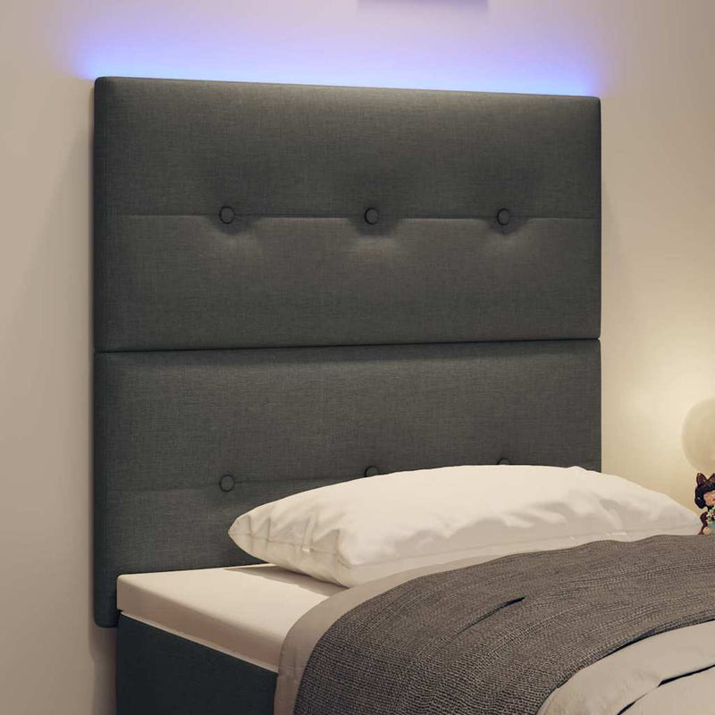 vidaXL LED Fejtámla LED -es lámpákkal Sötétszürke 100 cm szövet