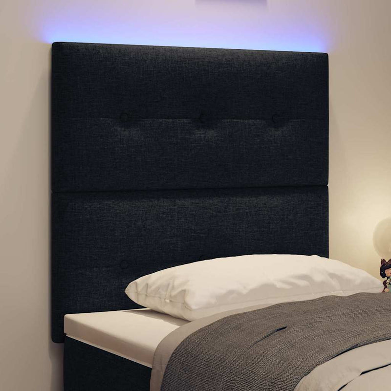 vidaXL LED Fejtámla LED -es lámpákkal fejtámlával Fekete 100 cm szövet