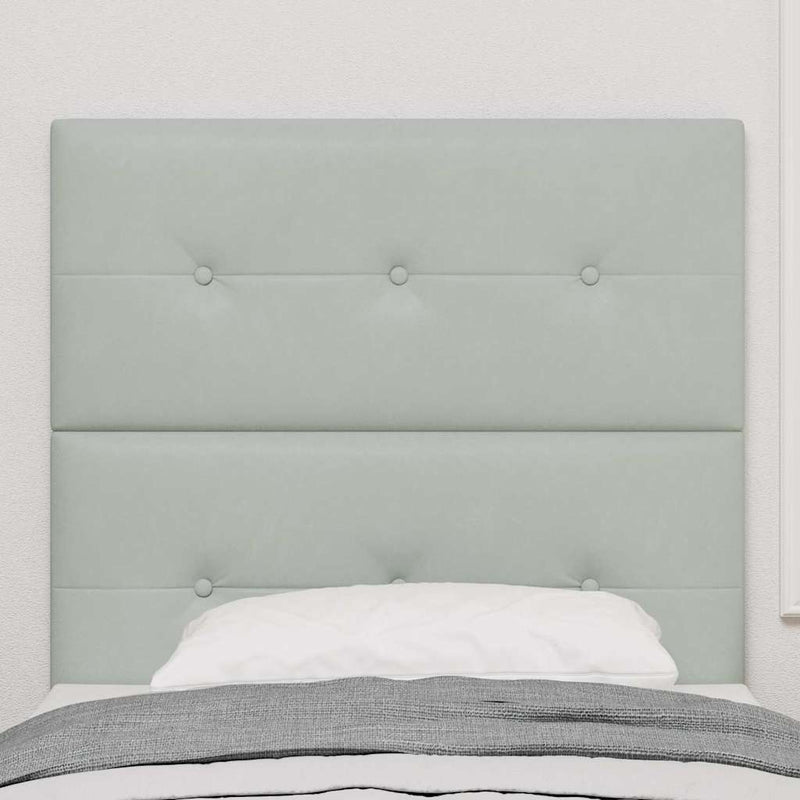 vidaXL Fejtámla LED -es lámpákkal Világosszürke 100 cm Bársony