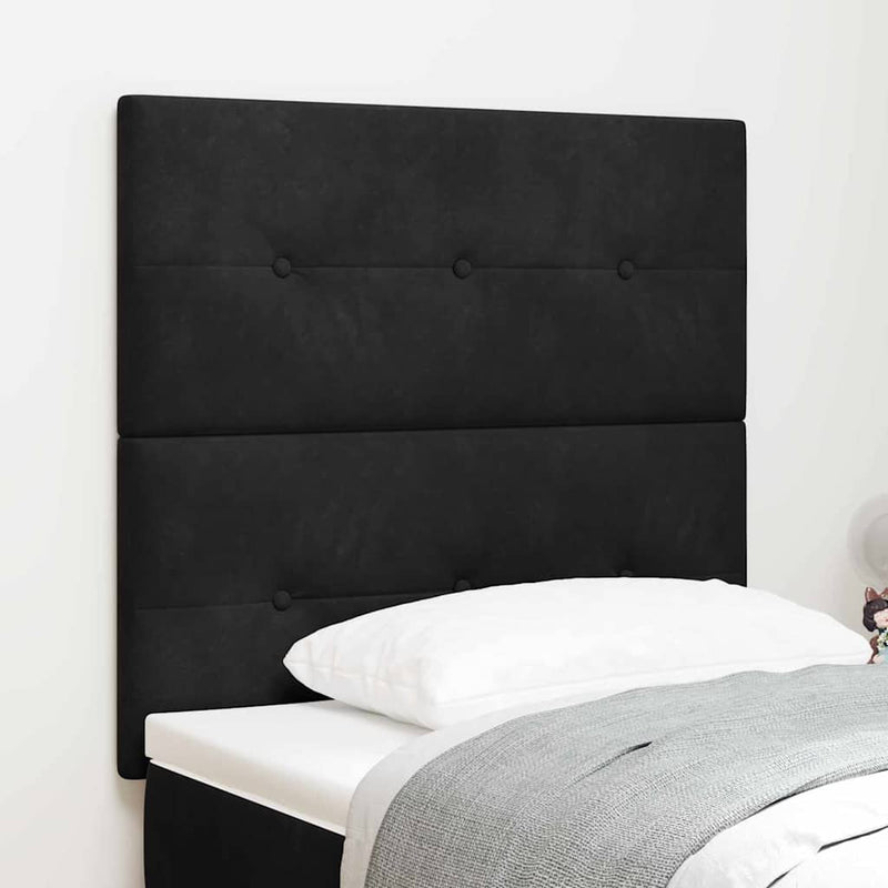 vidaXL Fejtámla LED -es lámpákkal fejtámlával Fekete 100 cm Bársony