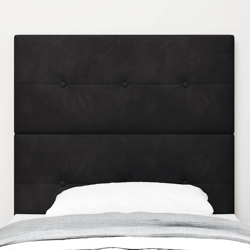 vidaXL Fejtámla LED -es lámpákkal fejtámlával Fekete 100 cm Bársony