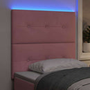 vidaXL LED ágytámla LED szalagokkal Rózsaszín 100 cm Bársony