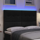 vidaXL LED ágytámla LED szalagokkal fejtámlával Fekete 144 cm szövet