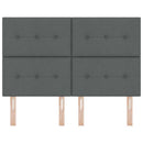 vidaXL LED ágytámla LED szalagokkal Sötétszürke 160 cm szövet