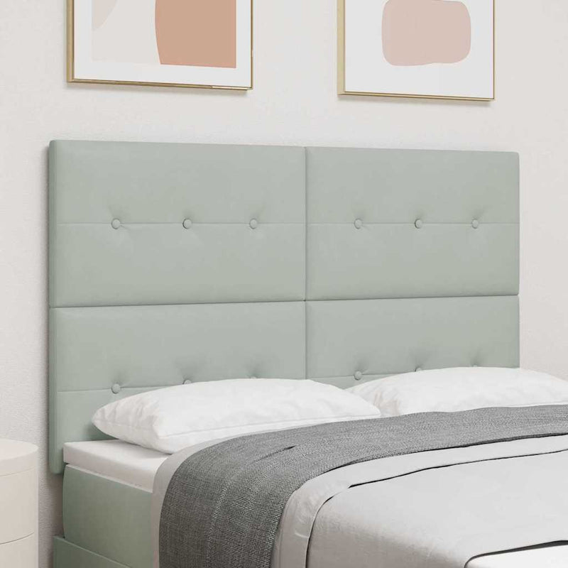 vidaXL Fejtámla LED -es lámpákkal Világosszürke 80 cm Bársony