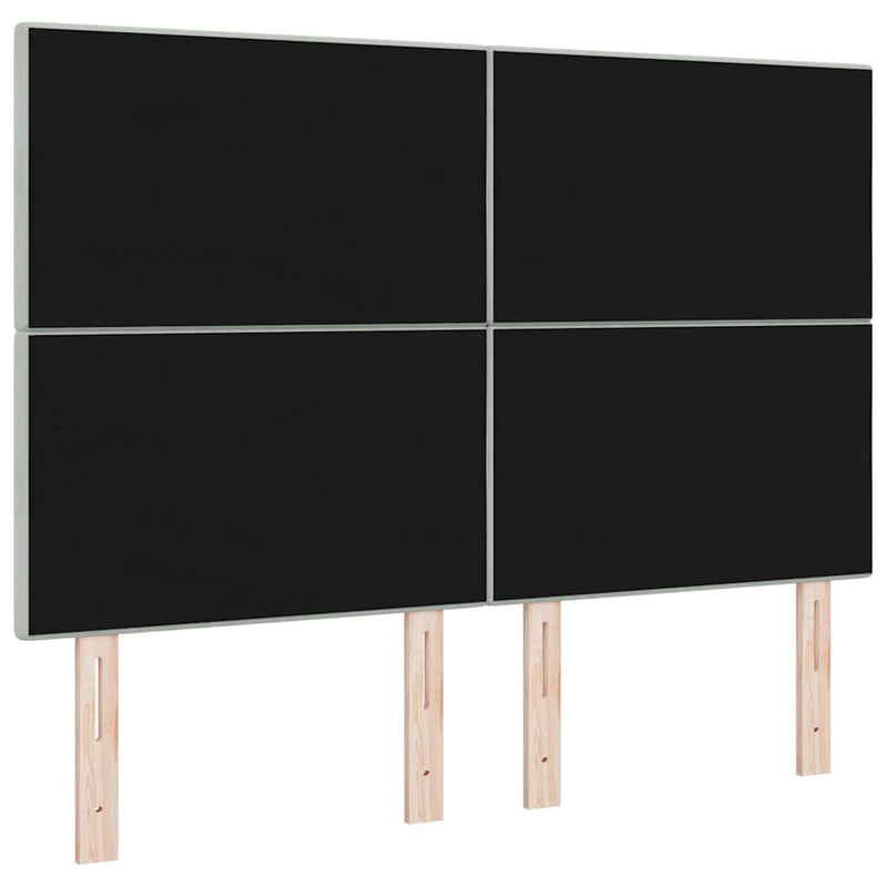 vidaXL Fejtámla LED -es lámpákkal Világosszürke 80 cm Bársony