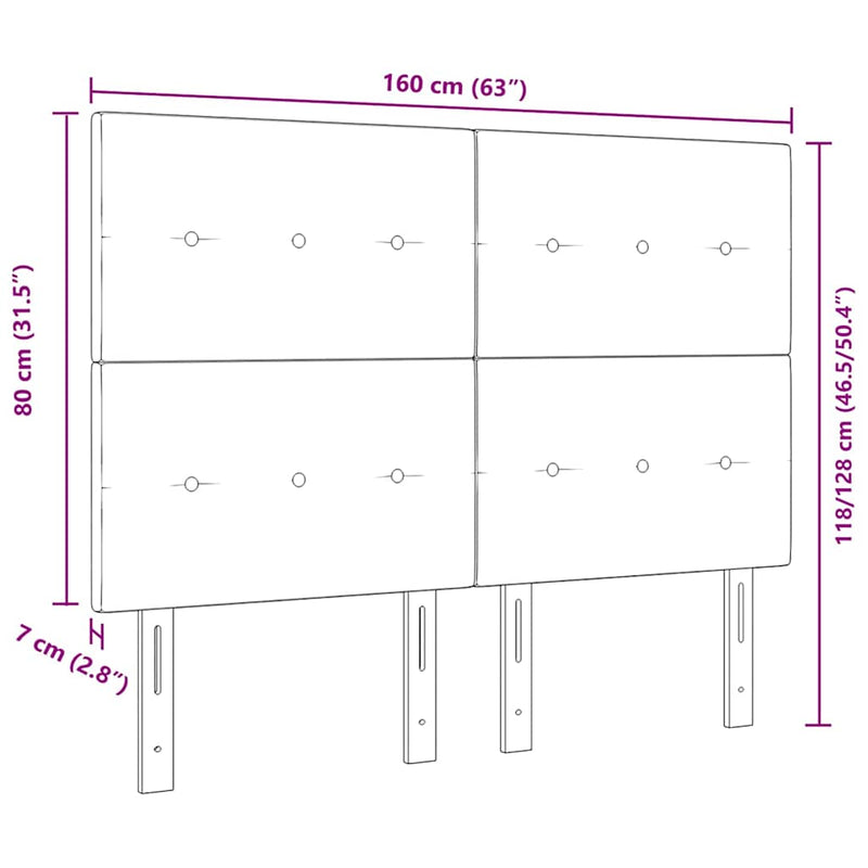vidaXL Fejtámla LED -es lámpákkal Világosszürke 80 cm Bársony