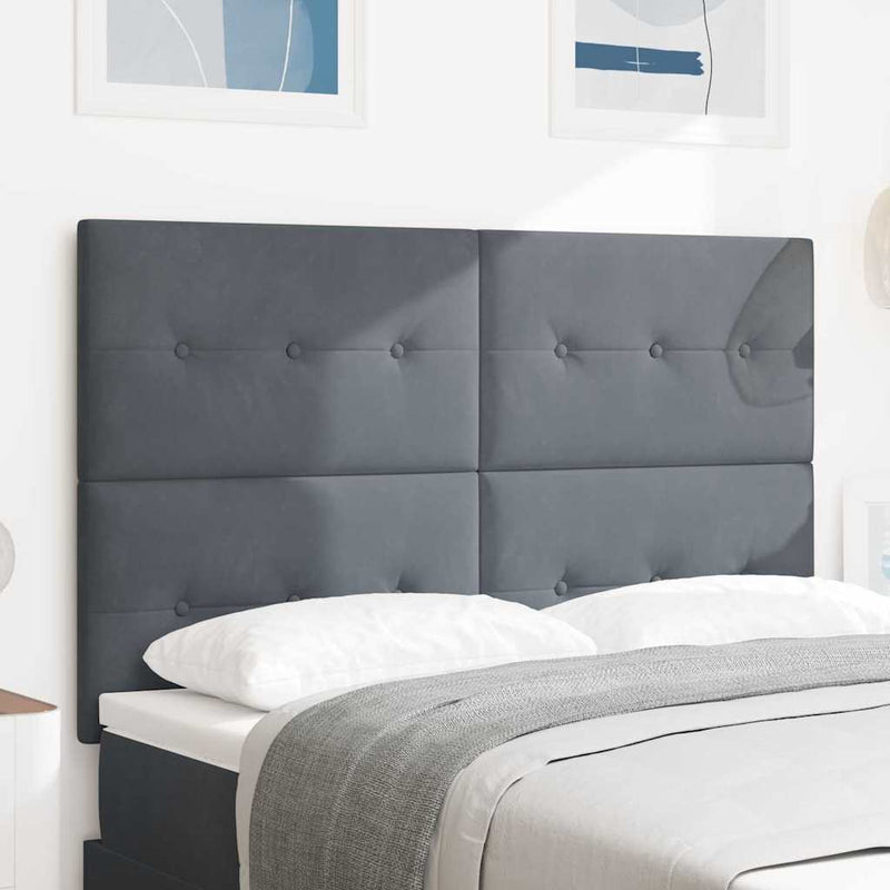 vidaXL Fejtámla LED -es lámpákkal fejtámlával Szürke 80 cm Bársony