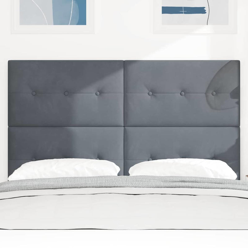 vidaXL Fejtámla LED -es lámpákkal fejtámlával Szürke 80 cm Bársony