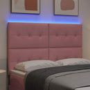 vidaXL LED ágytámla LED szalagokkal Rózsaszín 160 cm Bársony