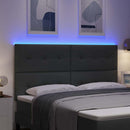 vidaXL LED ágytámla LED szalagokkal Sötétszürke 180 cm szövet