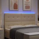 vidaXL LED ágytámla LED szalagokkal fejtámlával Krém 180 cm szövet