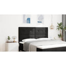 vidaXL LED ágytámla LED szalagokkal Fekete 180 cm Bársony